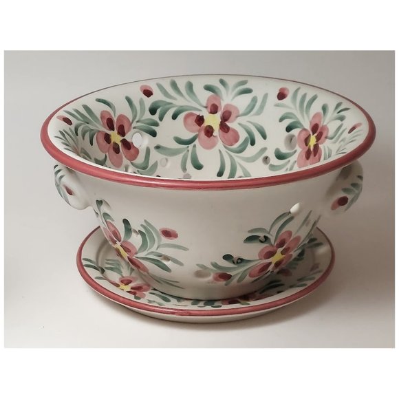 Vintage Kitchen Vintage New Debco Ceramic Berry Bowl Colander